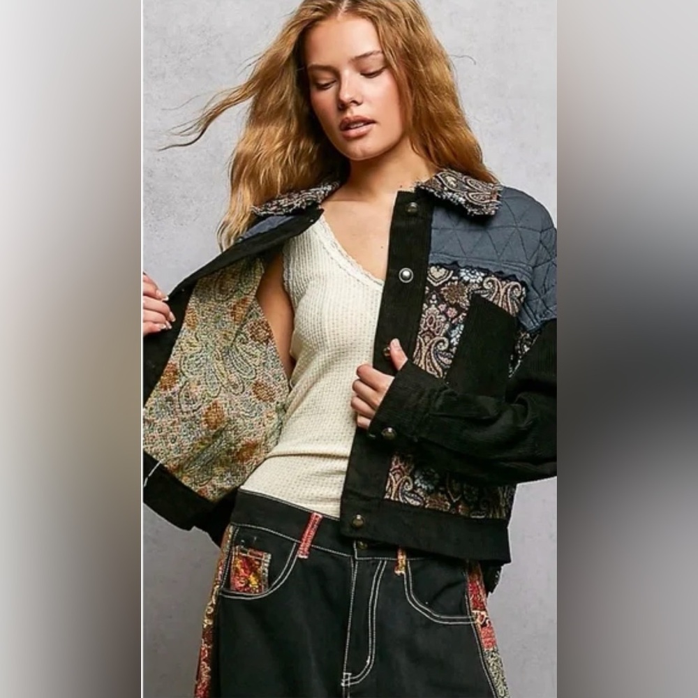 Women's Black and blue Paisley Jacket new with tags by POL